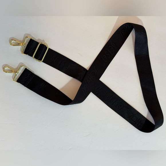 Betsey Johnson Accessories - Betsey Johnson crossbody Shoulder Strap harness black gold clips 48”